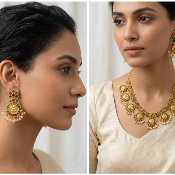 Traditional Coin Pendant Necklace Set