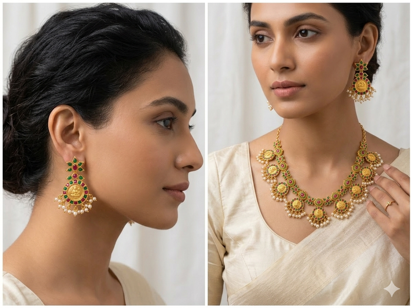Traditional Coin Pendant Necklace Set