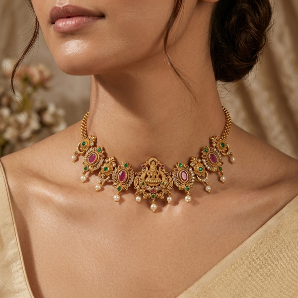 Antique Floral Choker Jewellery Set