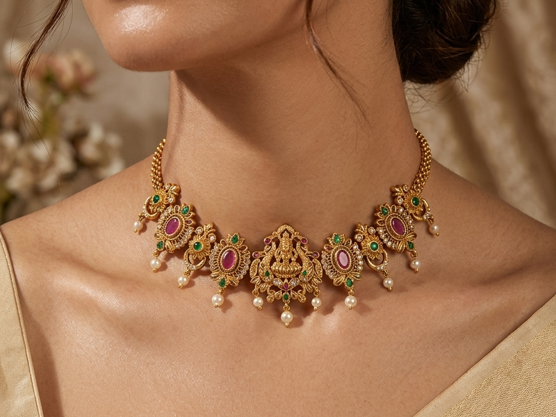 Antique Floral Choker Jewellery Set