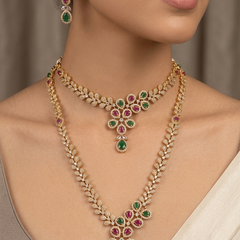 CZ Layered Necklace Set
