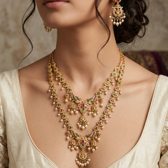 Handcrafted CZ Ethnic Bridal Set