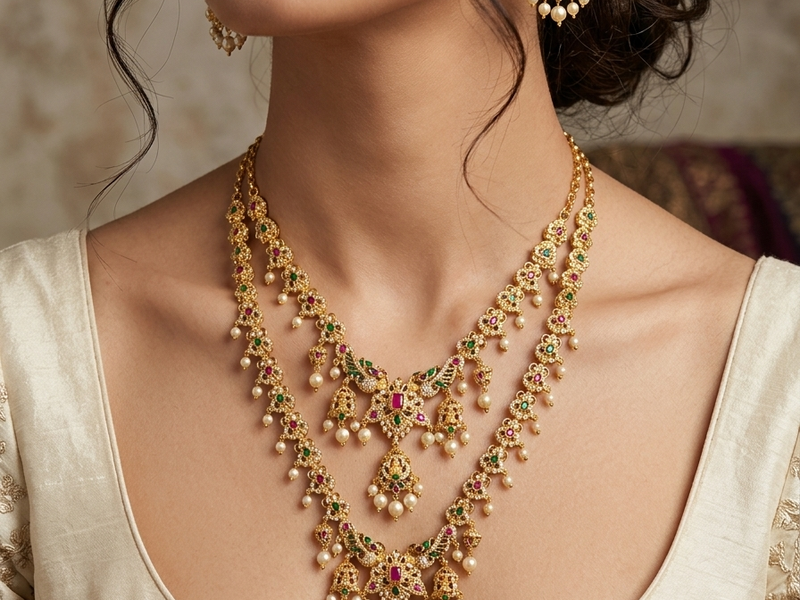 Handcrafted CZ Ethnic Bridal Set