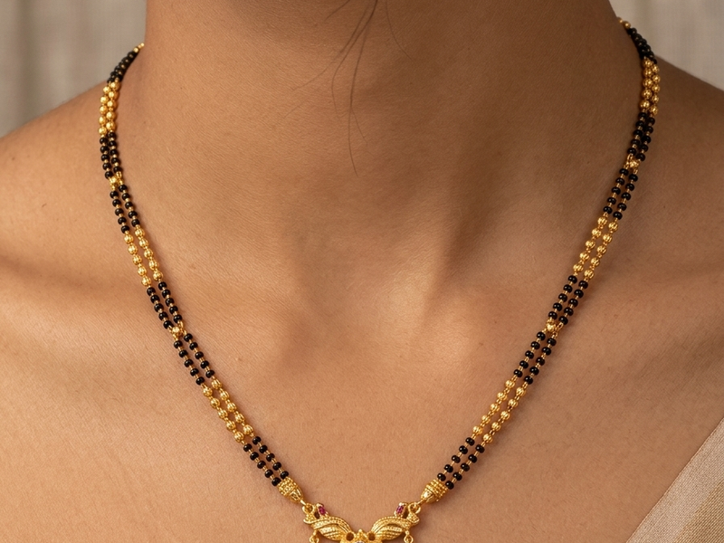 ✨ Traditional CZ Floral Mangalsutra Necklace