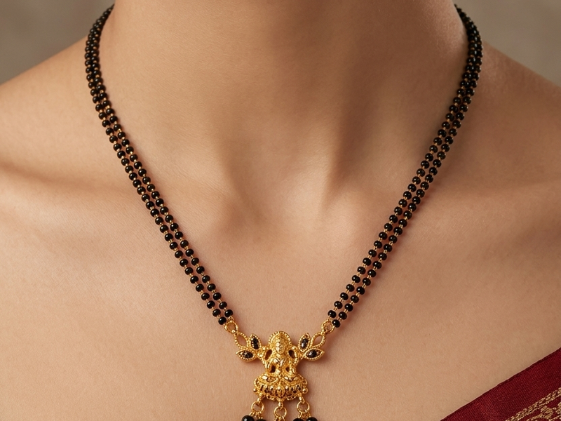 ✨ Lakshmi Design Traditional Black Beads Mangalsutra