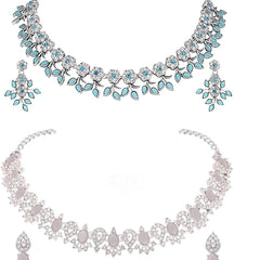 Crystal Floral Designer Necklace Set
