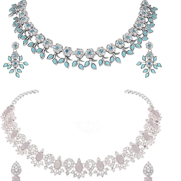 Crystal Floral Designer Necklace Set