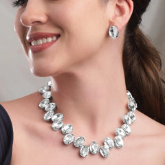 Elegant Crystal Statement Necklace Set