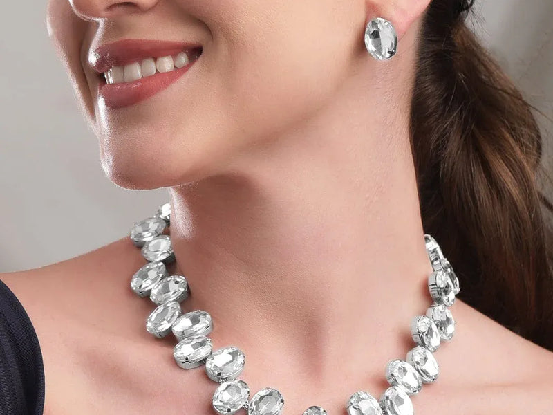 Elegant Crystal Statement Necklace Set