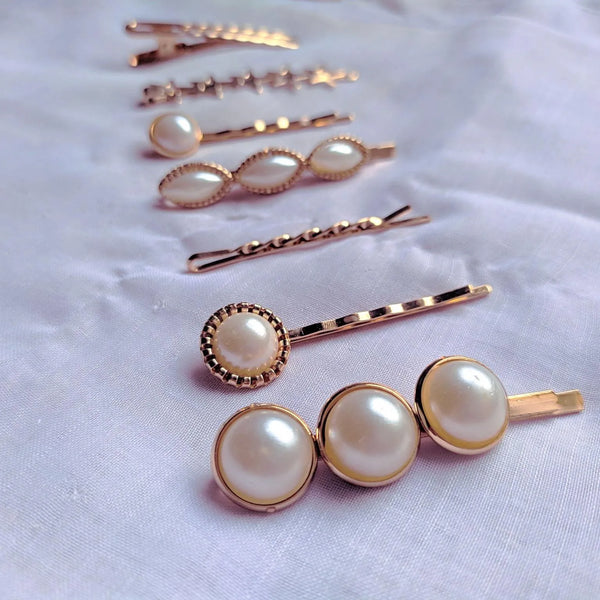 Elegant Pearl Hair Clip Set