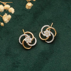 Floral Crystal Stud Earrings