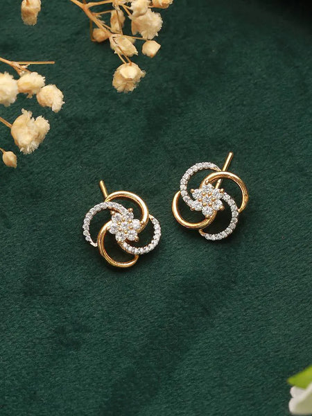 Floral Crystal Stud Earrings