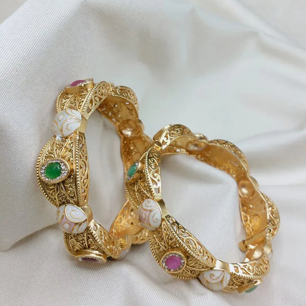 Kundan Temple Bangles