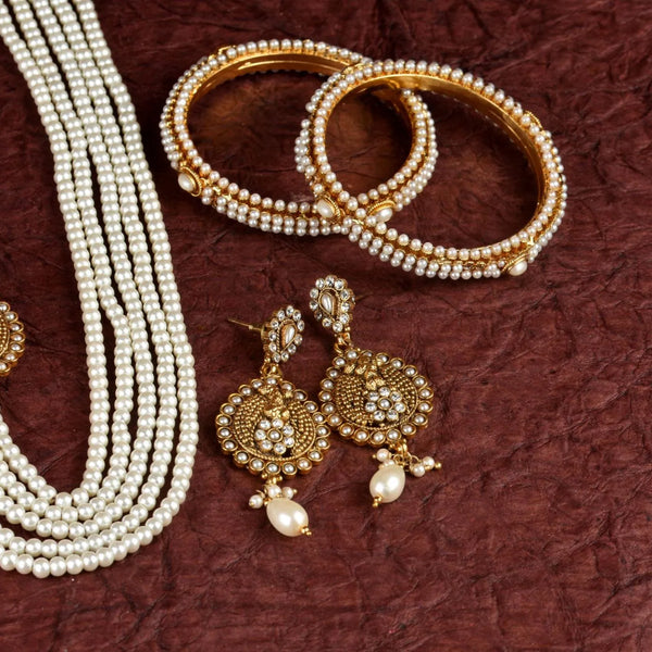 Layered Pearl Bridal Necklace Set
