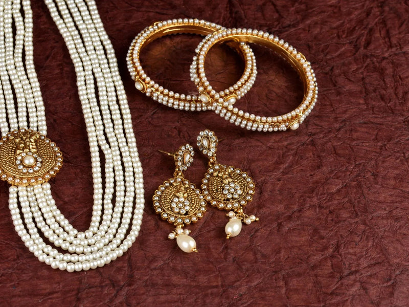 Layered Pearl Bridal Necklace Set