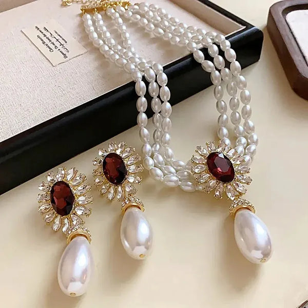 Royal Pearl Drop Jewellery Set