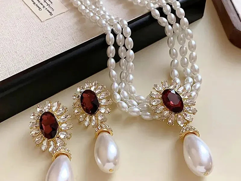 Royal Pearl Drop Jewellery Set