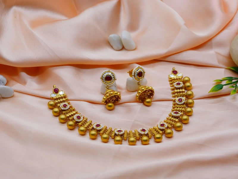 Traditional Gold Drop Necklace set