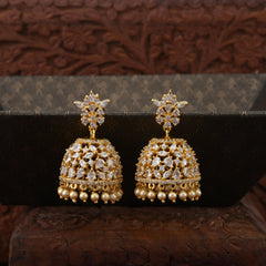 Traditional Pearl Jhumka Earrings