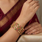 Floral Multicolor Gold Bangles Set