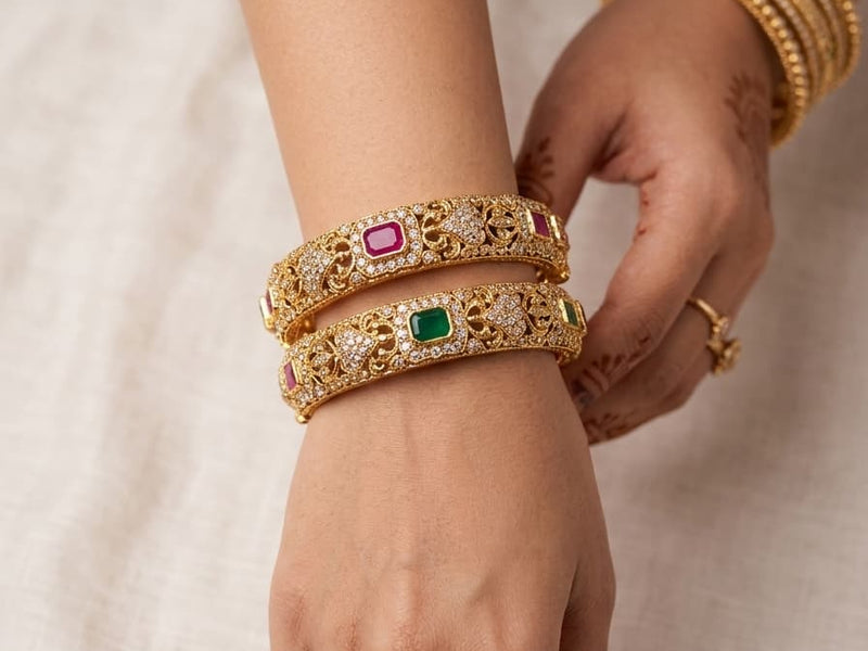 Elegant Gold Couple Bangles