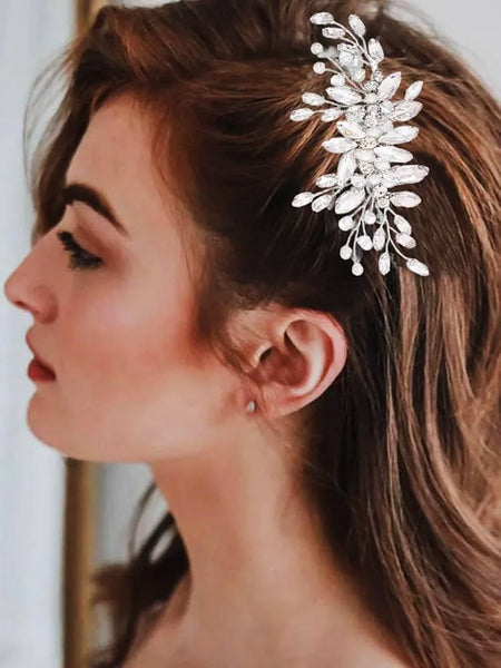 White Floral Bridal Hair Clip