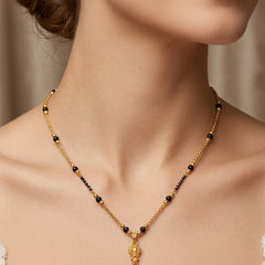 ✨ Minimal Gold Bead Drop Mangalsutra Necklace